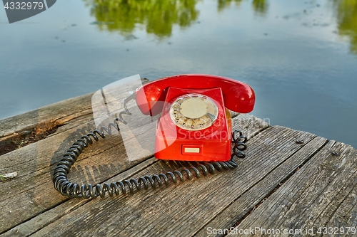 Image of Old telephone in nature