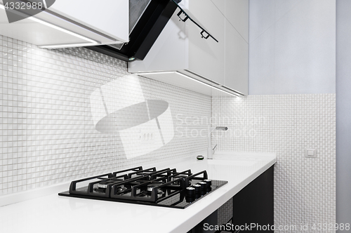 Image of Modern white kitchen