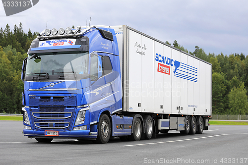 Image of Blue Volvo FH 540 Semi Trailer Parked