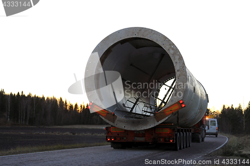 Image of Oversize Load Transport at Sunset