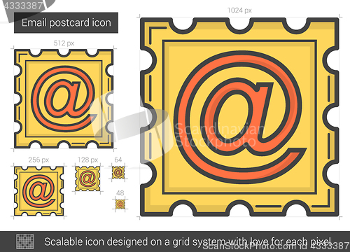 Image of Email postcard line icon.