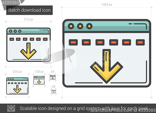 Image of Batch download line icon.