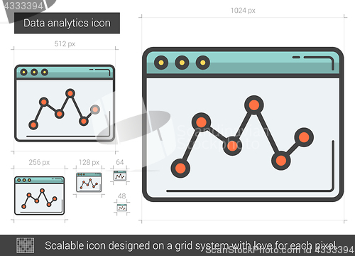 Image of Data analytics line icon.