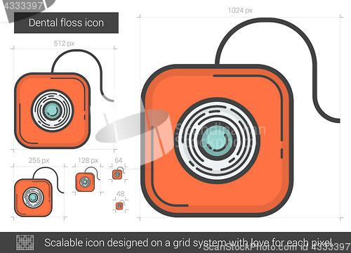 Image of Dental floss line icon.