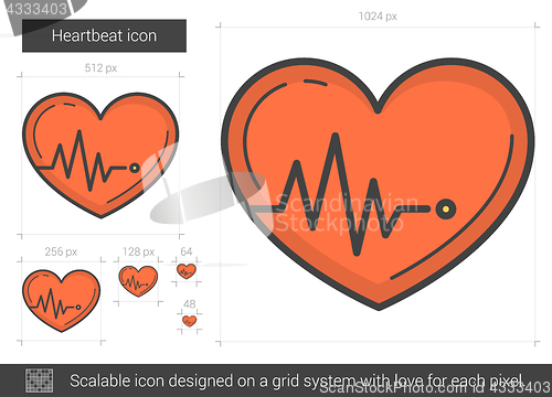 Image of Heartbeat line icon.