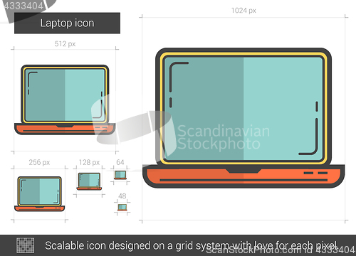 Image of Laptop line icon.