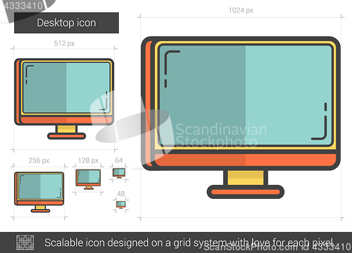 Image of Desktop line icon.