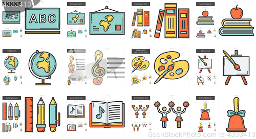 Image of Education line icon set.