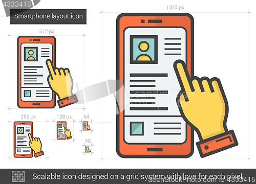 Image of Smartphone layout line icon.