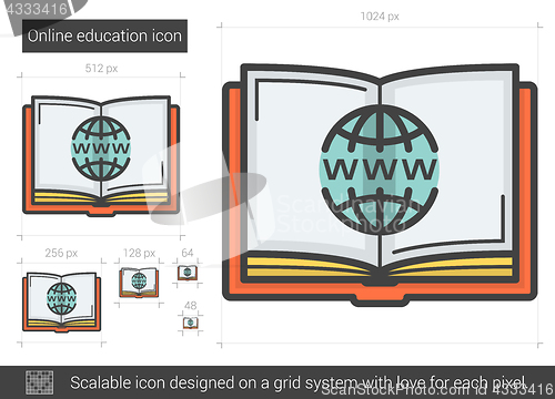 Image of Online education line icon