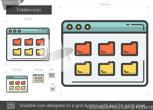 Image of Folders line icon.