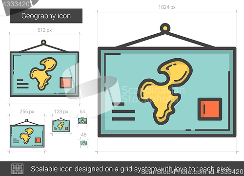 Image of Geography line icon.