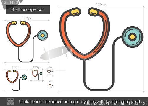 Image of Stethoscope line icon.