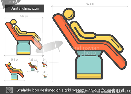 Image of Dental clinic line icon.