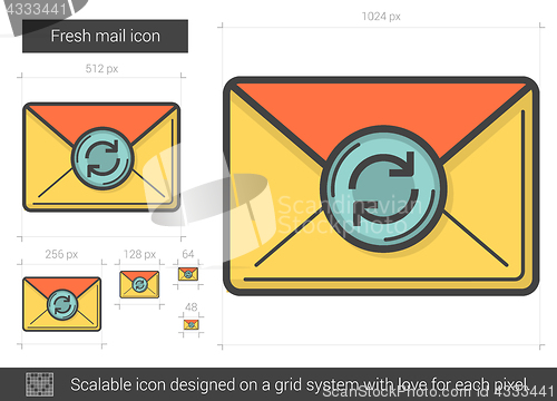 Image of Fresh mail line icon.