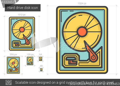 Image of Hard drive disk line icon.