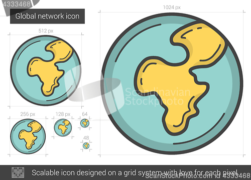 Image of Global network line icon.