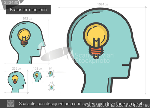 Image of Brainstorming line icon.