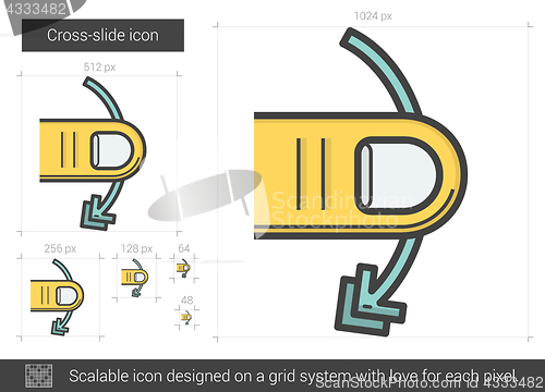 Image of Cross-slide line icon.