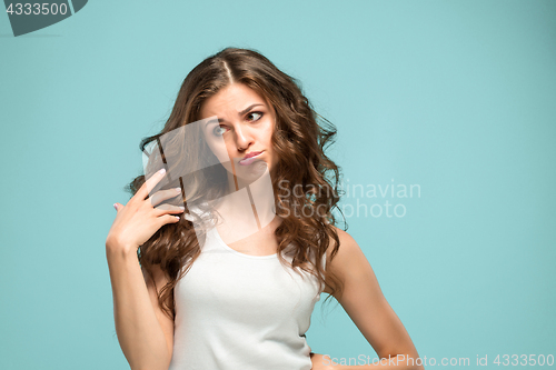 Image of The portrait of disgusted woman