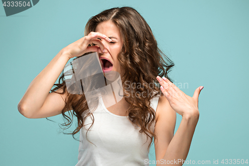 Image of The portrait of disgusted woman