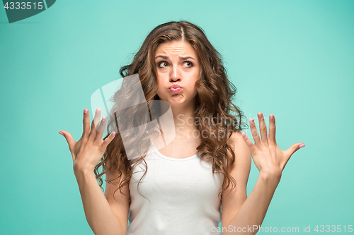 Image of The portrait of disgusted woman