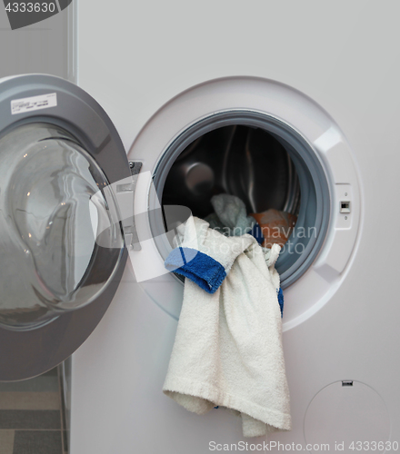 Image of bathrobe in washing machine