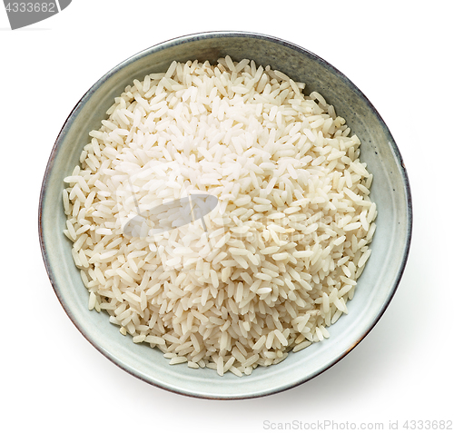 Image of Bowl of raw long grain rice