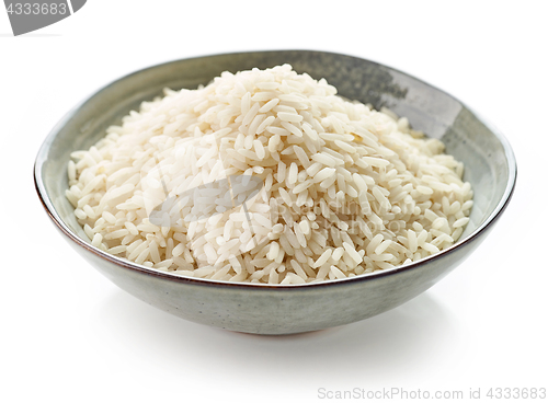 Image of Bowl of raw long grain rice