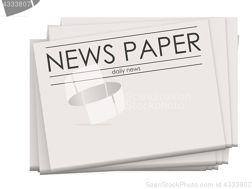Image of Pile of blank newspapers isolated on white background