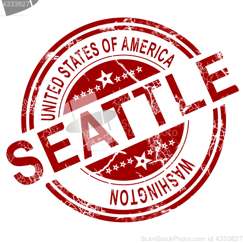 Image of Seattle Washington stamp with white background