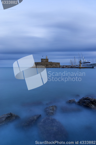 Image of Agios Nikolaos fortress on the Mandraki harbour of Rhodes 