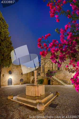 Image of Argirokastu square in the old town of Rhodes