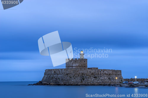 Image of Agios Nikolaos fortress on the Mandraki harbour of Rhodes 