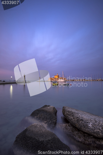 Image of Agios Nikolaos fortress on the Mandraki harbour of Rhodes 