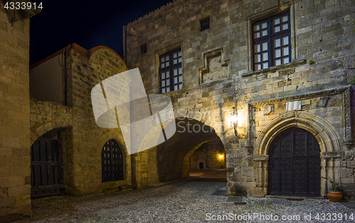 Image of Argirokastu square in the old town of Rhodes