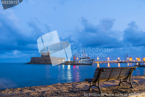 Image of Agios Nikolaos fortress on the Mandraki harbour of Rhodes 