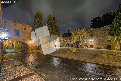 Image of Argirokastu square in the old town of Rhodes