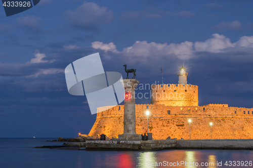 Image of Agios Nikolaos fortress on the Mandraki harbour of Rhodes 