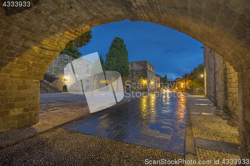 Image of Argirokastu square in the old town of Rhodes