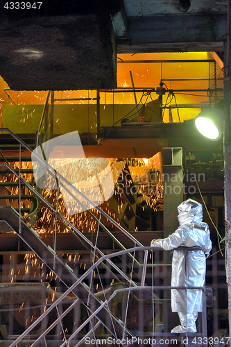 Image of Molten Metal Pouring Out Of Furnace