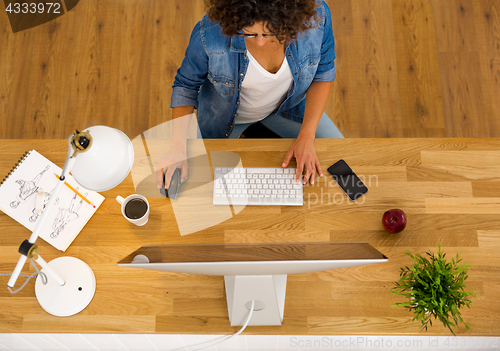 Image of Businesswoman working at the office
