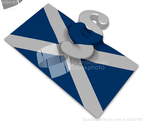 Image of paragraph symbol and flag of scotland - 3d rendering