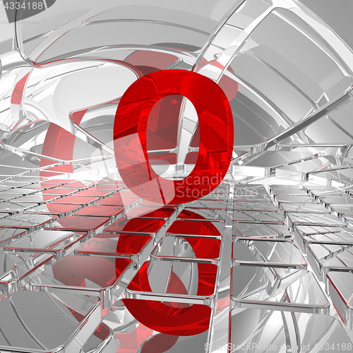 Image of red uppercase letter o in futuristic space - 3d illustration