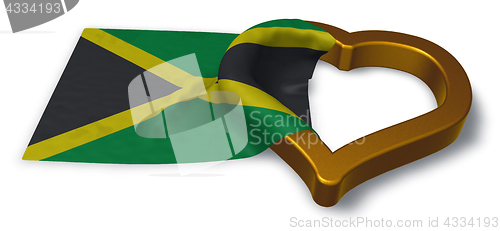Image of flag of jamaica and heart symbol - 3d rendering