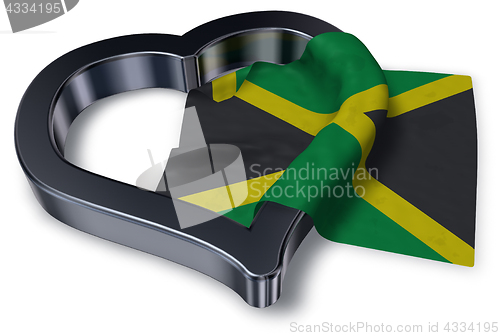 Image of flag of jamaica and heart symbol - 3d rendering