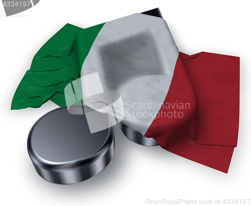 Image of music note and italian flag - 3d rendering