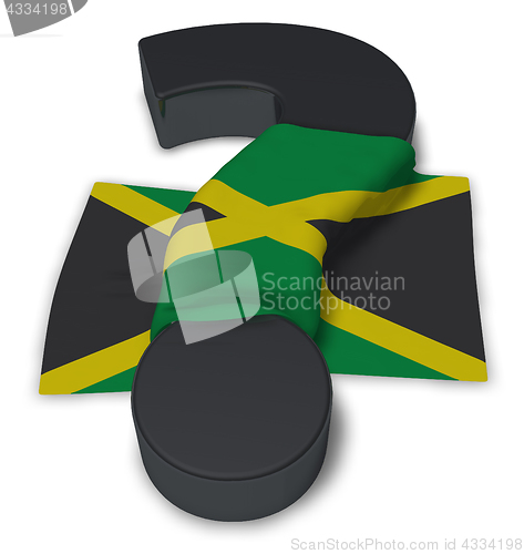 Image of question mark and flag of jamaica - 3d illustration