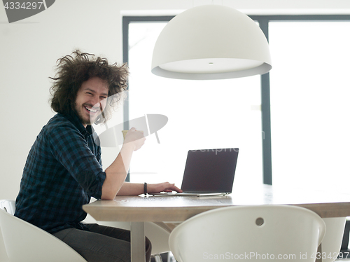 Image of man working from home