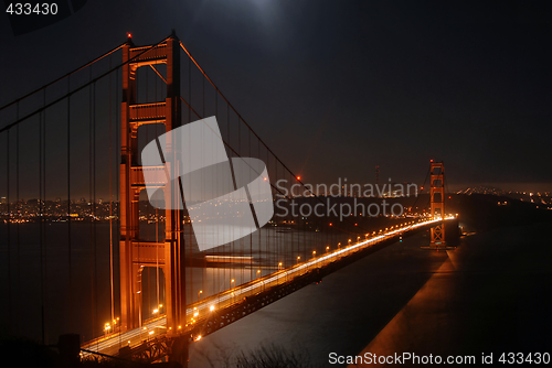 Image of Golden Gate bridge by night